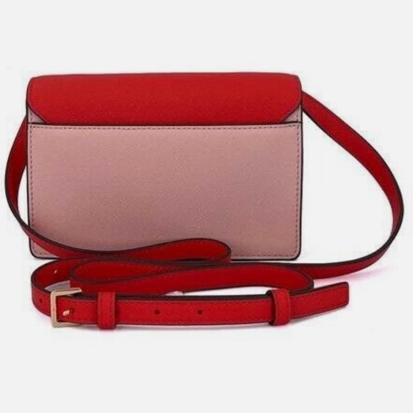 Like New Tory Burch EMERSON COLOR BLOCK MINI in BRIGHT SAMBA /PINK QUARTZ - Picture 12 of 12